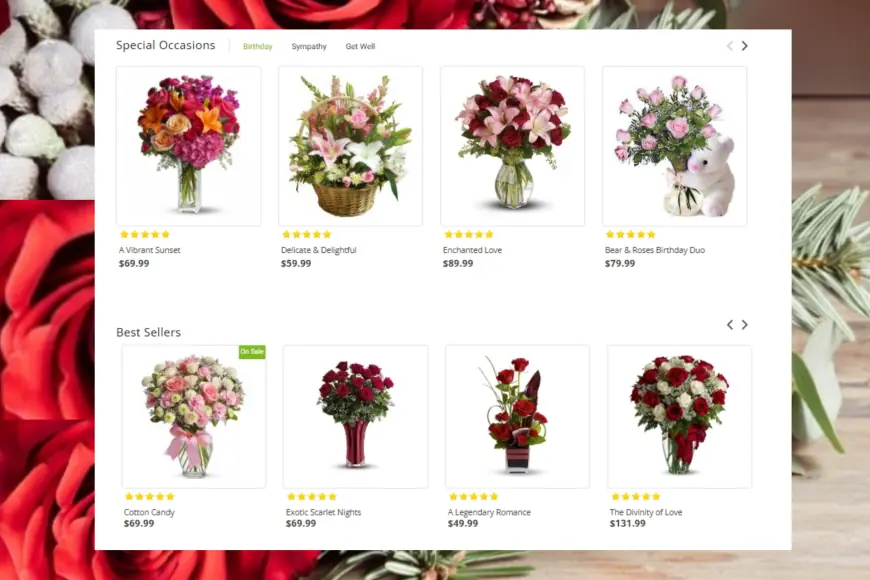 JustFlowers - Premier Fresh Flower Delivery Services In The U.S. And Canada