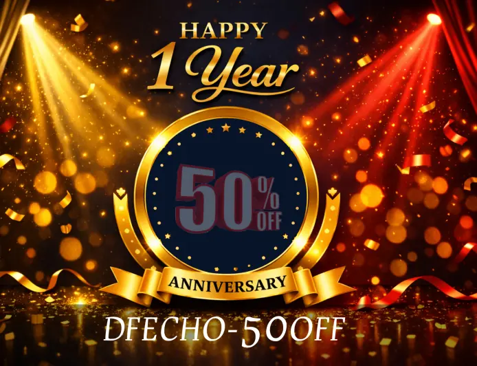 Celebrate 1 Year of Dfecho —  Get 50% OFF!