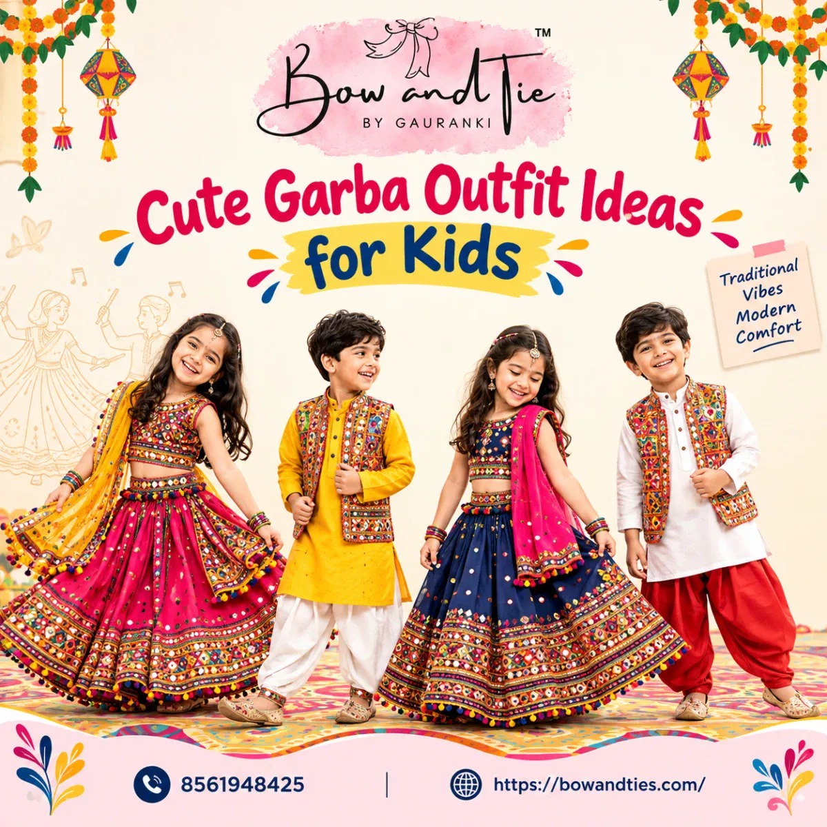 Cute Garba Outfit Ideas for Kids That Shine This Navratri | Bow And Ties